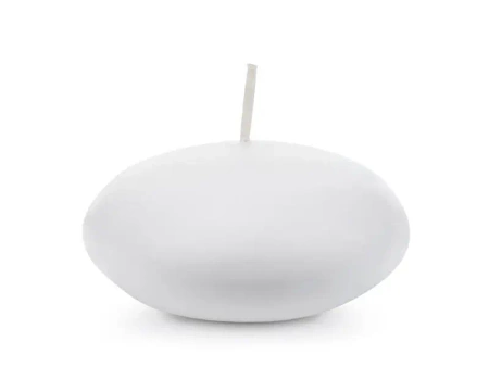 Świeca pływająca matowa biały 8cm 4szt - PartyDeco