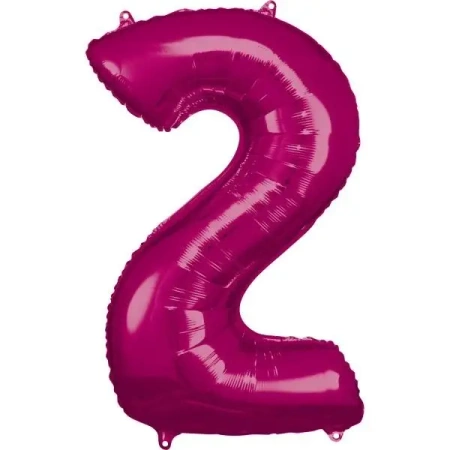 Balon foliowy cyfra 2 różowa 57x86cm - Amscan