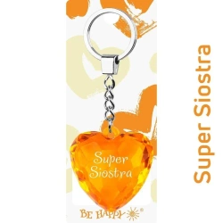 Brelok serce Super Siostra - Be-Happy Gifts