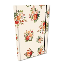 Notes A5 kratka z gumką Soft Touch Róże w beżu - EV-Corp