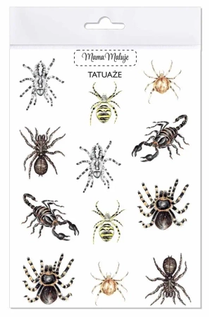 Tatuaże zmywalne Pajęczaki - Mama Maluje