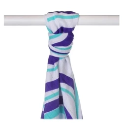 Ręcznik bambusowy XKKO BMB 90x100 - Ocean Blue Waves