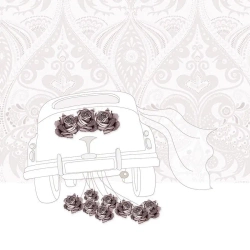 Karnet Swarovski kwadrat CL0115 Ślub samochód - Clear Creations