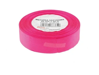 Wstążka satynowa różowa 25mmx32m - Brewis