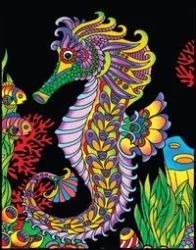 Kolorowanka Welwetowa Colorvelvet 47x35 cm Kocur + 12 flamastrów Carioca - Stepp Sp.z.o.o
