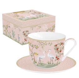 Filiżanka porcelanowa ze spodkiem Magiczny ogród - Easy Life