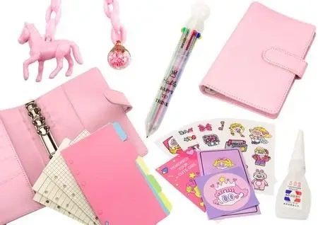 Notes z akcesoriami różowy - Leantoys