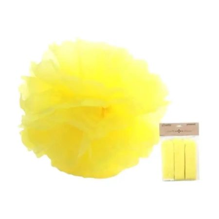 Ozdoba papierowa pompon żółta 25cm 3szt - Penword