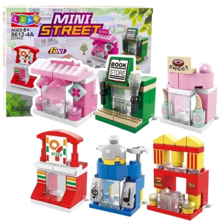 Klocki konstrukcyjne Mini Street 6w1 - Leantoys
