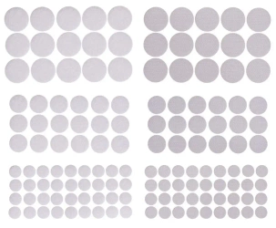 Rzepy samoprzylepne okrągłe białe 69szt mix - Dalprint