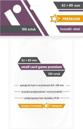 Koszulki na karty Rebel (59x86 mm) Small Card Game Premium 100 sztuk
