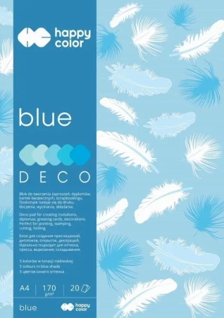 Blok A4/20K Deco Blue 170g HAPPY COLOR - GDD