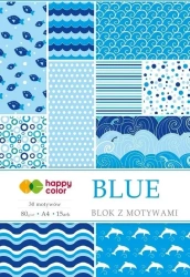 Blok z motywami Blue A4/15K 80g HAPPY COLOR - GDD