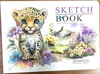 Szkicownik N9576 A5 24 kartki gładki Gepard - Fresh