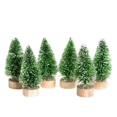 Choinki dekoracyjne 5cm zielone 6szt - Dalprint dpCraft