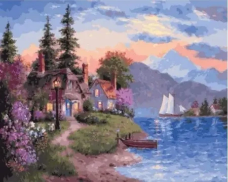 Malowanie po numerach - Nad jeziorem 40x50cm - Twoje Hobby