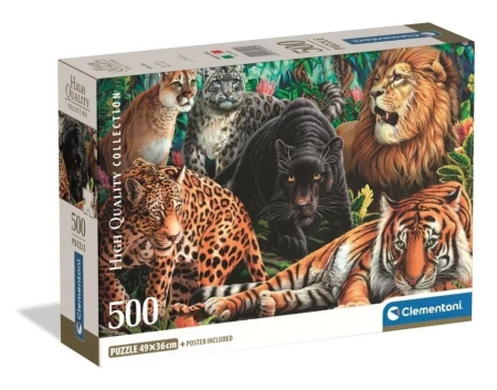 Puzzle 500 Wild Cats - Clementoni