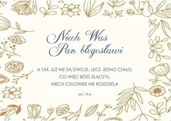 A Kartka Składana Ślub - Niech Was Pan - Szaron