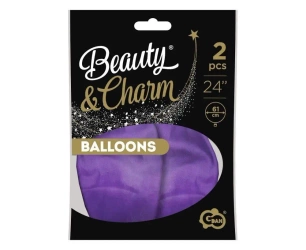 Balony Beauty&Charm platynowe j. fioletowe 61 2szt - Godan