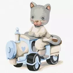 Malowanie po numerach - Mały kierowca 30x30cm - Ideyka