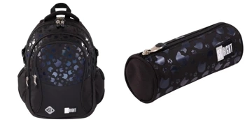 Plecak szkolny 4 komory + piónik tuba BLACK CATS koty St.Right czarny