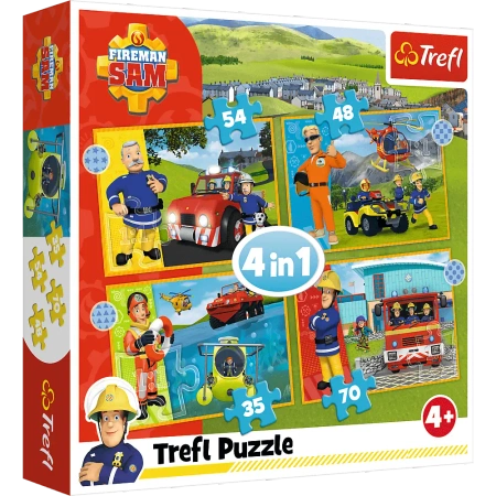 Puzzle 4w1 (12,15,20,24) Odważny Strażak Sam 34387 - Trefl PAP