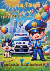 Karnet Urodzinki Policjant 3K - YEKU