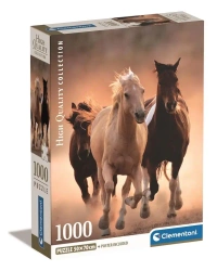 Puzzle 1000 Compact Running Horses - Clementoni
