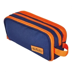Piórnik kosmetyczka potrójny blue/orange - HERLITZ