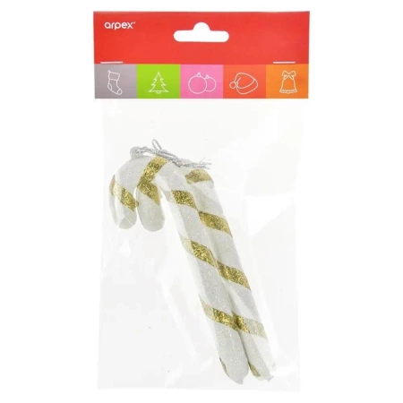 Brokatowe laski choinkowe złote 2szt - Arpex