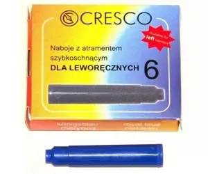 Naboje do piór niebieskie 6 sztuk dla leworęcznych - Cresco