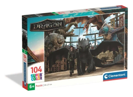 Puzzle 104 Super kolor How To Train Your Dragon - Clementoni