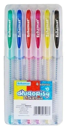 Długopisy brakatowe 6 kolorów - Schemat
