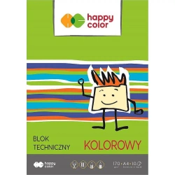 Paczka Blok techniczny kolorowy A4 170g Happy Color 20sztuk