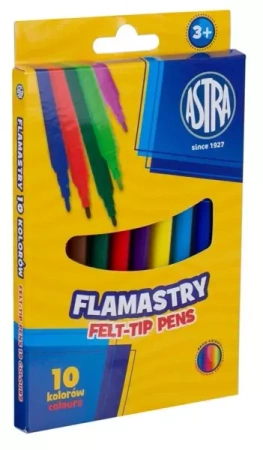 Flamastry okrągłe CX 10 kolorów ASTRA - ASTRA papiernicze