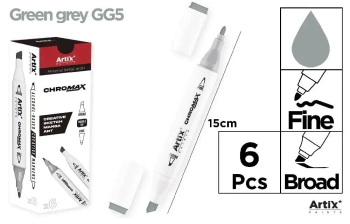 Marker Chromax z 2 końcówk. green grey GG5 (6szt) - Artix