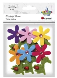 Naklejki filcowe 3D kwiatki 50x80mm mix 6szt - A Kuku!