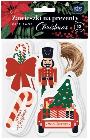 Zawieszki na prezent 12szt Christmas - INTERDRUK