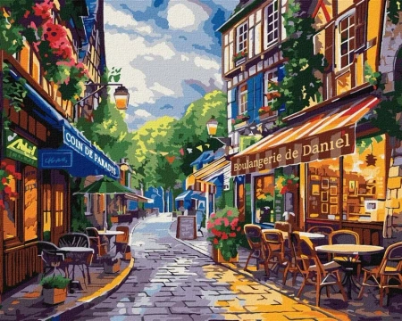 Malowanie po numerach - Ulica we Francji 40x50cm - Ideyka