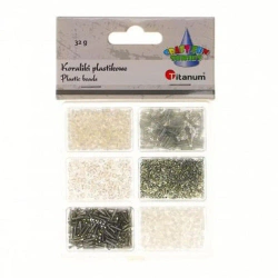 Koraliki plastikowe 6 rozmiarów 32g - Titanum