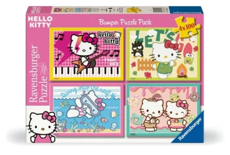 Puzzle dla dzieci 2D: Hello Kitty zestaw 4x100el - Ravensburger