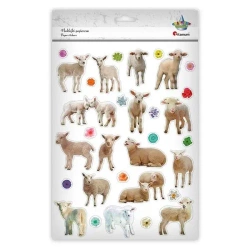 Naklejki papierowe owce, kwiaty 31szt. - Titanum
