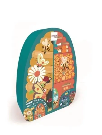 Dwustronne puzzle 40 XL Pszczoły i Ul - Scratch