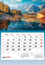 Kalendarz 2026 ścienny Górskie jezioro - praca zbiorowa