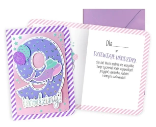 Karnet B6 Urodziny 9 dziewczynka - Kukartka