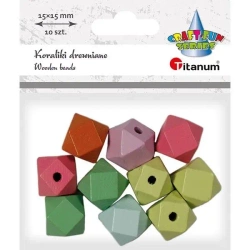 Koraliki drewniane kostki ścięte 10szt - Titanum