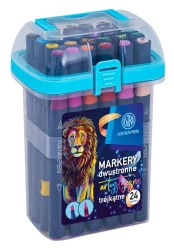 Markery trójkątne dwustronne 24 kol ASTRA - ASTRA papiernicze