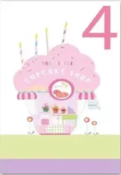 Karnet B6 brokat z kopertą Urodziny 4 dziewczynka - Museums & Galleries
