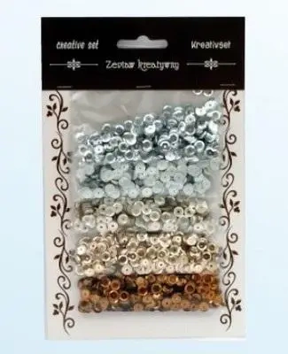 Zestaw cekiny srebrno brązowe 6mm 30g - Galeria Hobby