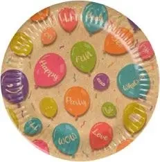 Talerze papierowe Kraft Balloons 12szt - Arpex